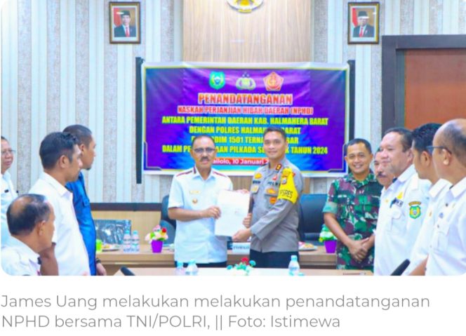 
 Bupati Halbar Melakukan Penandatanganan NPHD Pemilukada Tahun 2024