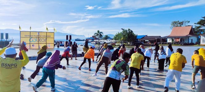 
 Sambut HUT Ke 60 Tahun, DPD II Partai Golkar Halmahera Barat Gelar Senam Sehat