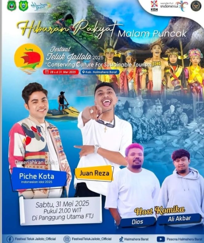 
 Tiba di Jailolo, Piche Kota & Juan Reza Bakal Ramaikan Malam Puncak FTJ