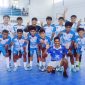 Tim Futsal Halbar merayakan kemenangan setelah menang dari futsal kota Ternate 